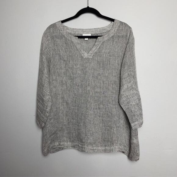 Pure Jill Linen V-Neck Tunic Top, 3/4 Sleeves, - Size Small - Picture 1 of 6
